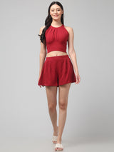 Clobug Stylish Cotton Blend Co-ord Set for Women – Trendy Korean Summer Outfit | Shorts & Top Set For Women