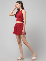 Clobug Stylish Cotton Blend Co-ord Set for Women – Trendy Korean Summer Outfit | Shorts & Top Set For Women