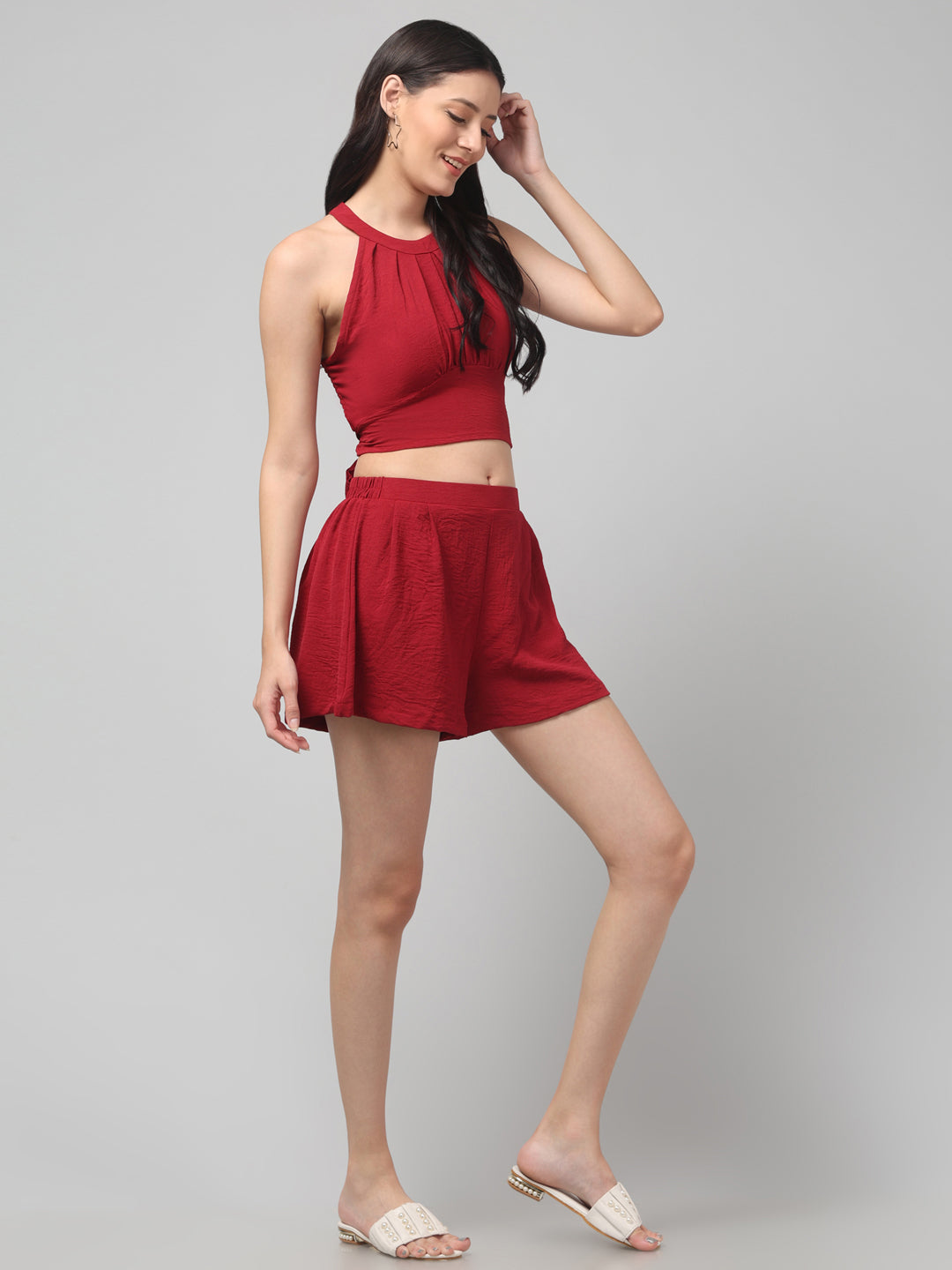 Clobug Stylish Cotton Blend Co-ord Set for Women – Trendy Korean Summer Outfit | Shorts & Top Set For Women