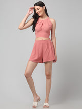 Clobug Stylish Cotton Blend Co-ord Set for Women – Trendy Korean Summer Outfit | Shorts & Top Set For Women