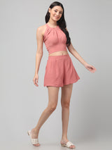 Clobug Stylish Cotton Blend Co-ord Set for Women – Trendy Korean Summer Outfit | Shorts & Top Set For Women