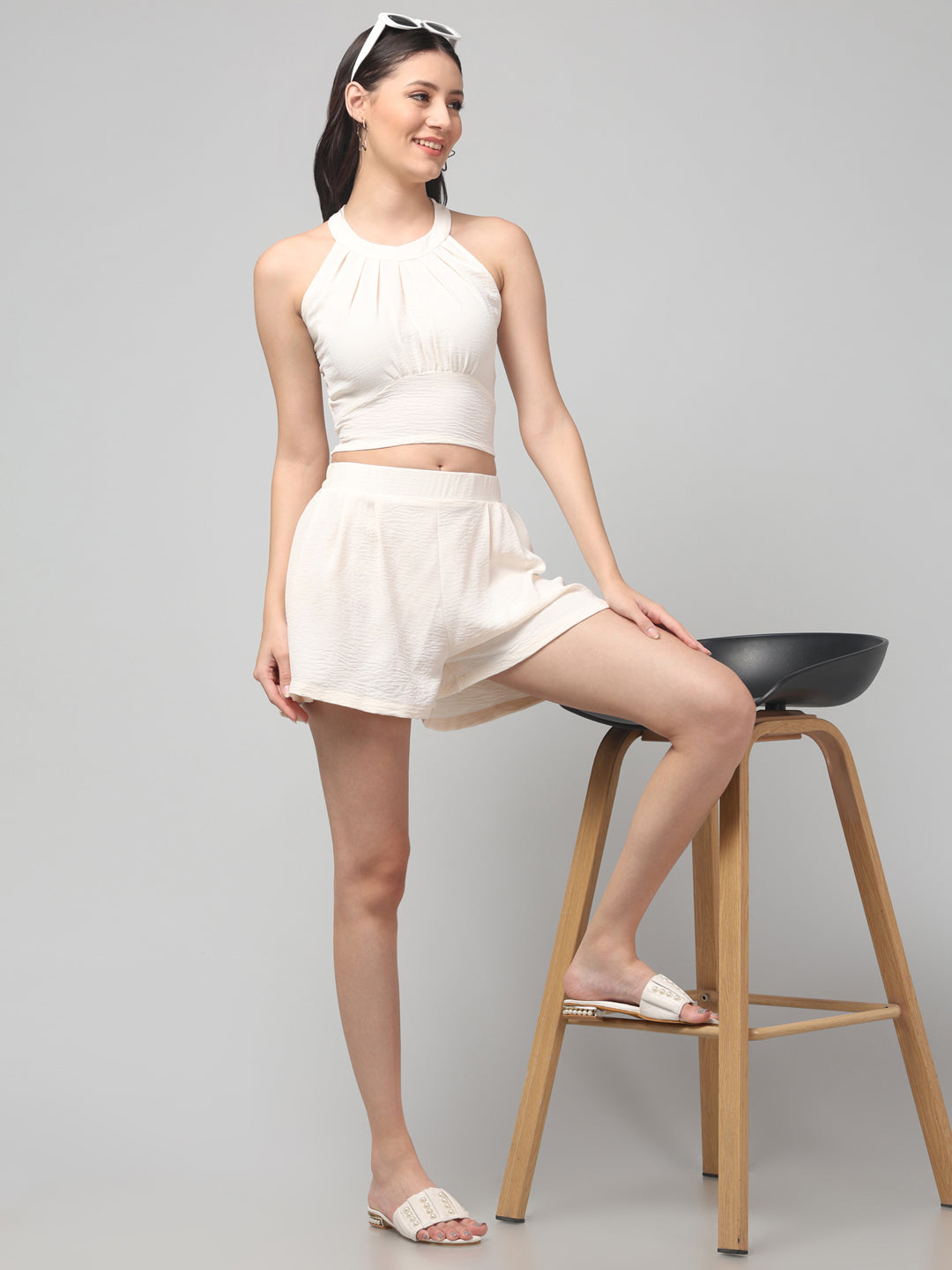 Clobug Stylish Cotton Blend Co-ord Set for Women – Trendy Korean Summer Outfit | Shorts & Top Set For Women