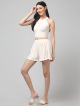 Clobug Stylish Cotton Blend Co-ord Set for Women – Trendy Korean Summer Outfit | Shorts & Top Set For Women
