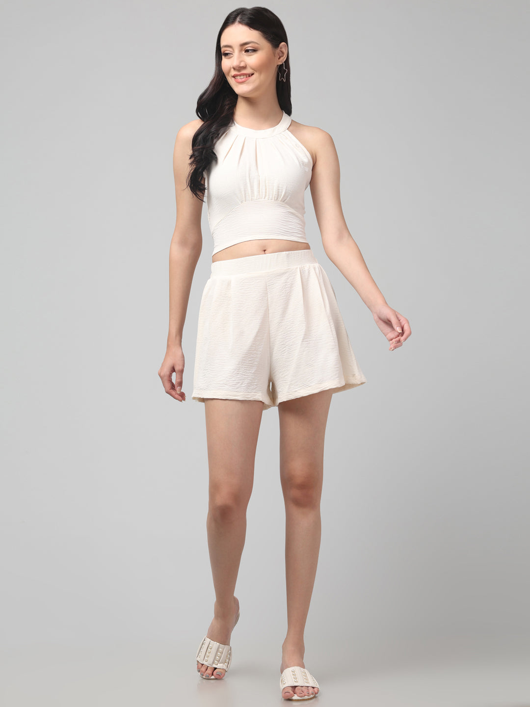 Clobug Stylish Cotton Blend Co-ord Set for Women – Trendy Korean Summer Outfit | Shorts & Top Set For Women