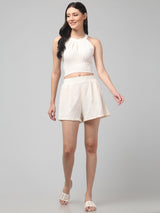 Clobug Stylish Cotton Blend Co-ord Set for Women – Trendy Korean Summer Outfit | Shorts & Top Set For Women