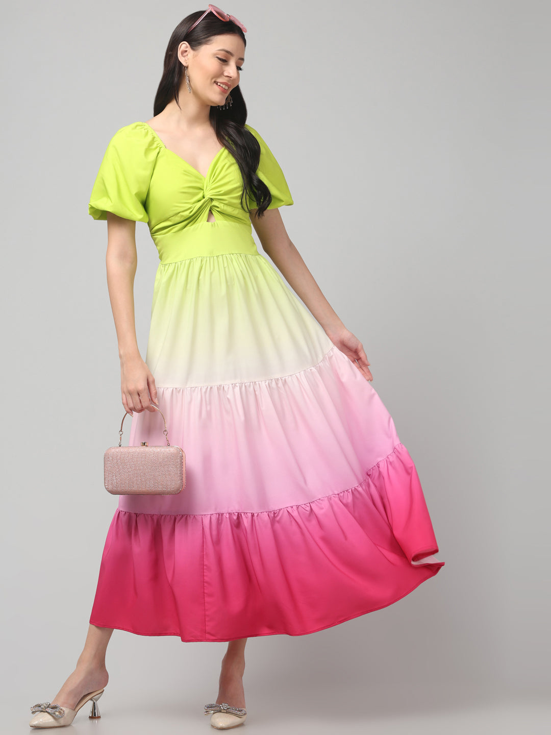 Clobug Women Stylish Tie and die Fit and Flare Dress– Trendy Summer Dress