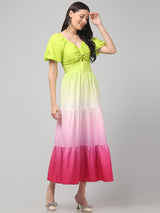 Clobug Women Stylish Tie and die Fit and Flare Dress– Trendy Summer Dress