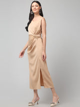 Clobug Women Stylish Solid Fit and Flare Dress– Trendy Summer Dress