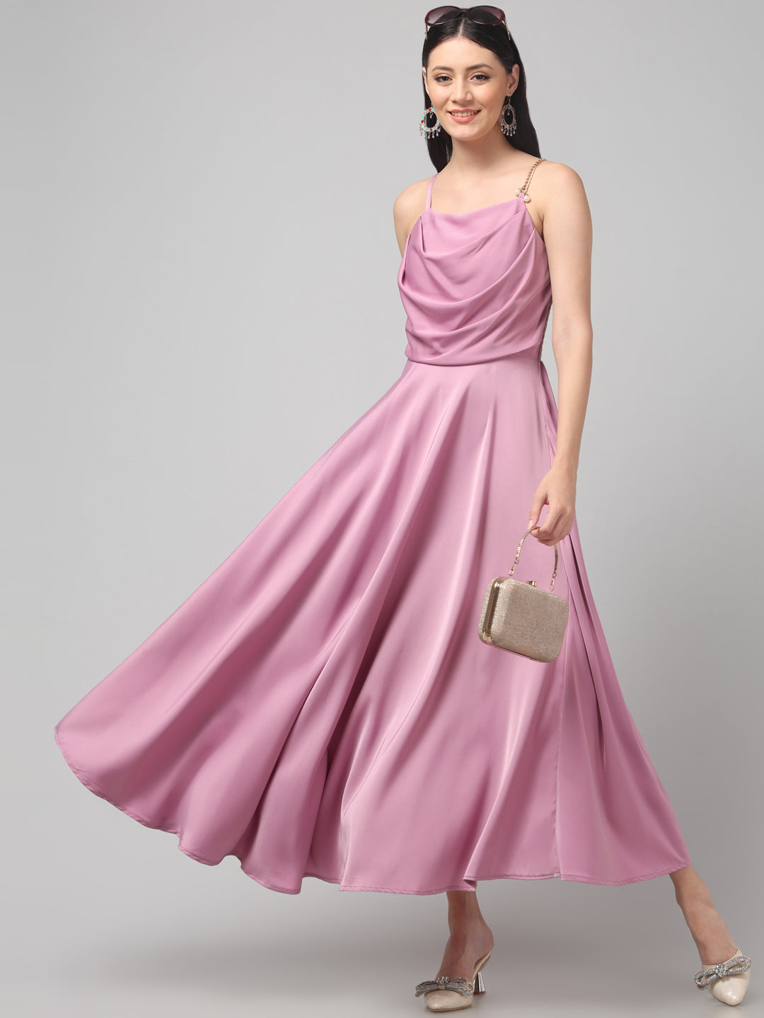 Clobug Women Stylish Solid Fit and Flare Dress– Trendy Summer Dress