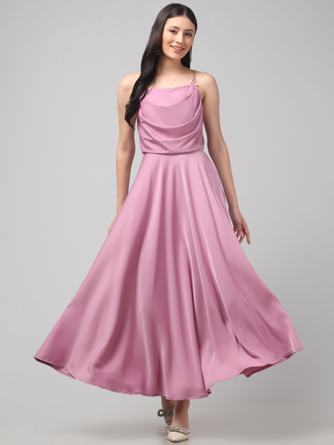 Clobug Women Stylish Solid Fit and Flare Dress– Trendy Summer Dress