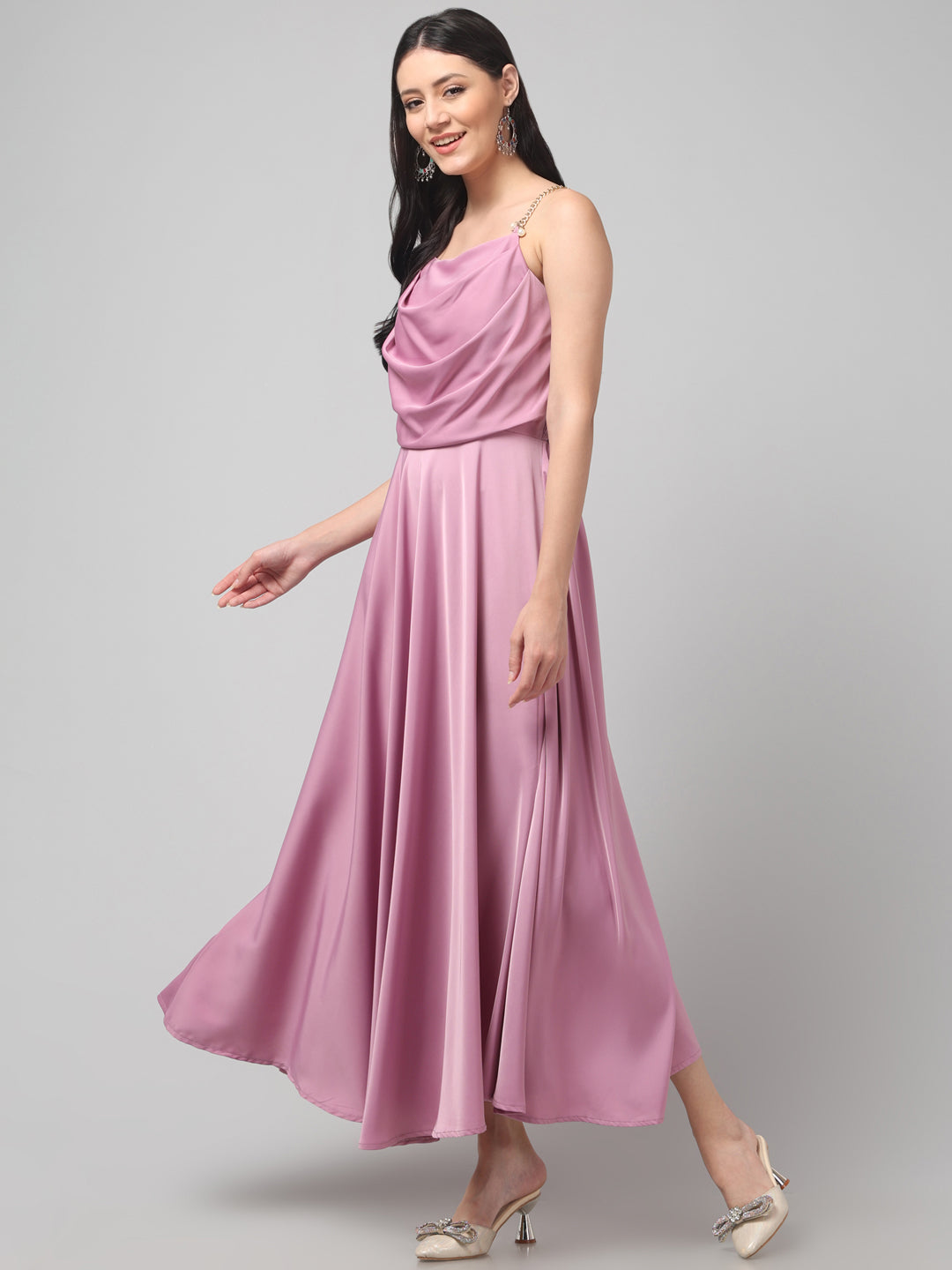 Clobug Women Stylish Solid Fit and Flare Dress– Trendy Summer Dress