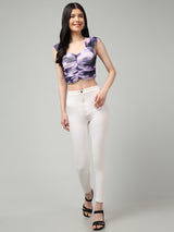 Clobug Stylish Printed Crop Top for Women – Trendy Summer Top