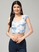Clobug Stylish Printed Crop Top for Women – Trendy Summer Top