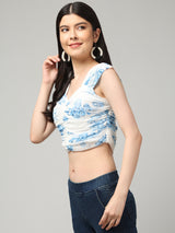 Clobug Stylish Printed Crop Top for Women – Trendy Summer Top