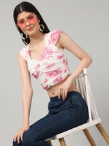 Clobug Stylish Printed Crop Top for Women – Trendy Summer Top