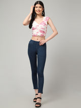 Clobug Stylish Printed Crop Top for Women – Trendy Summer Top