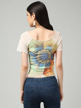 Clobug Stylish Printed Crop Top for Women – Trendy Summer Top