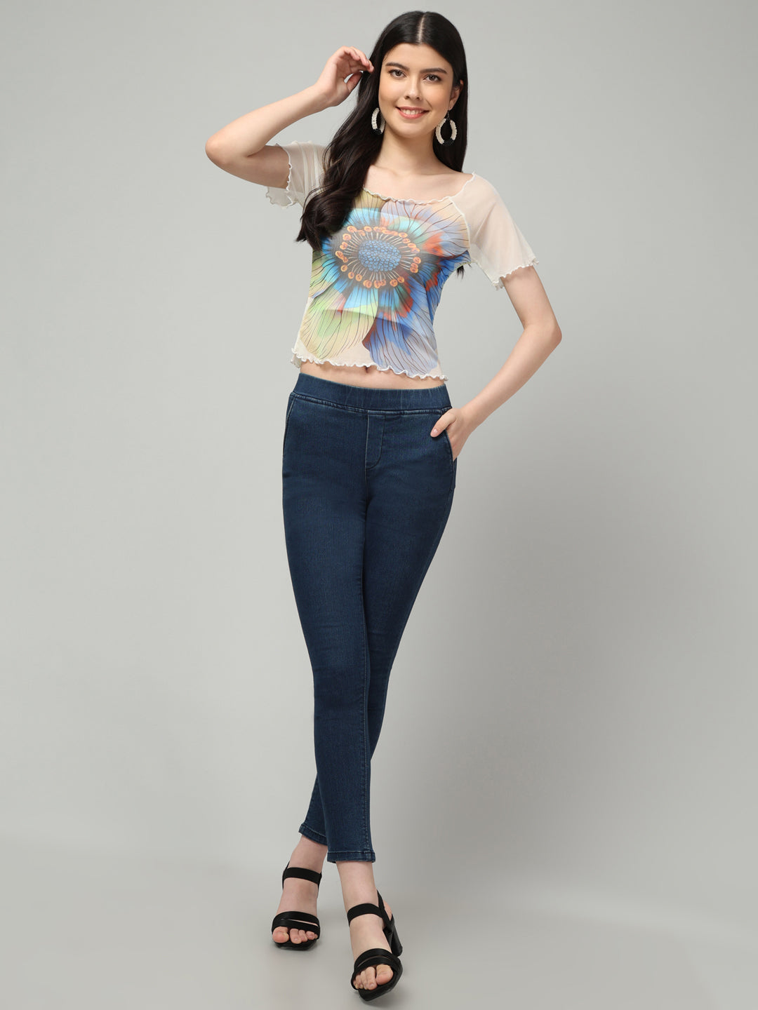 Clobug Stylish Printed Crop Top for Women – Trendy Summer Top