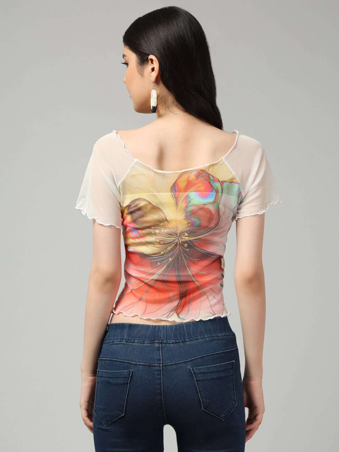 Clobug Stylish Printed Crop Top for Women – Trendy Summer Top