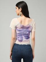 Clobug Stylish Printed Crop Top for Women – Trendy Summer Top