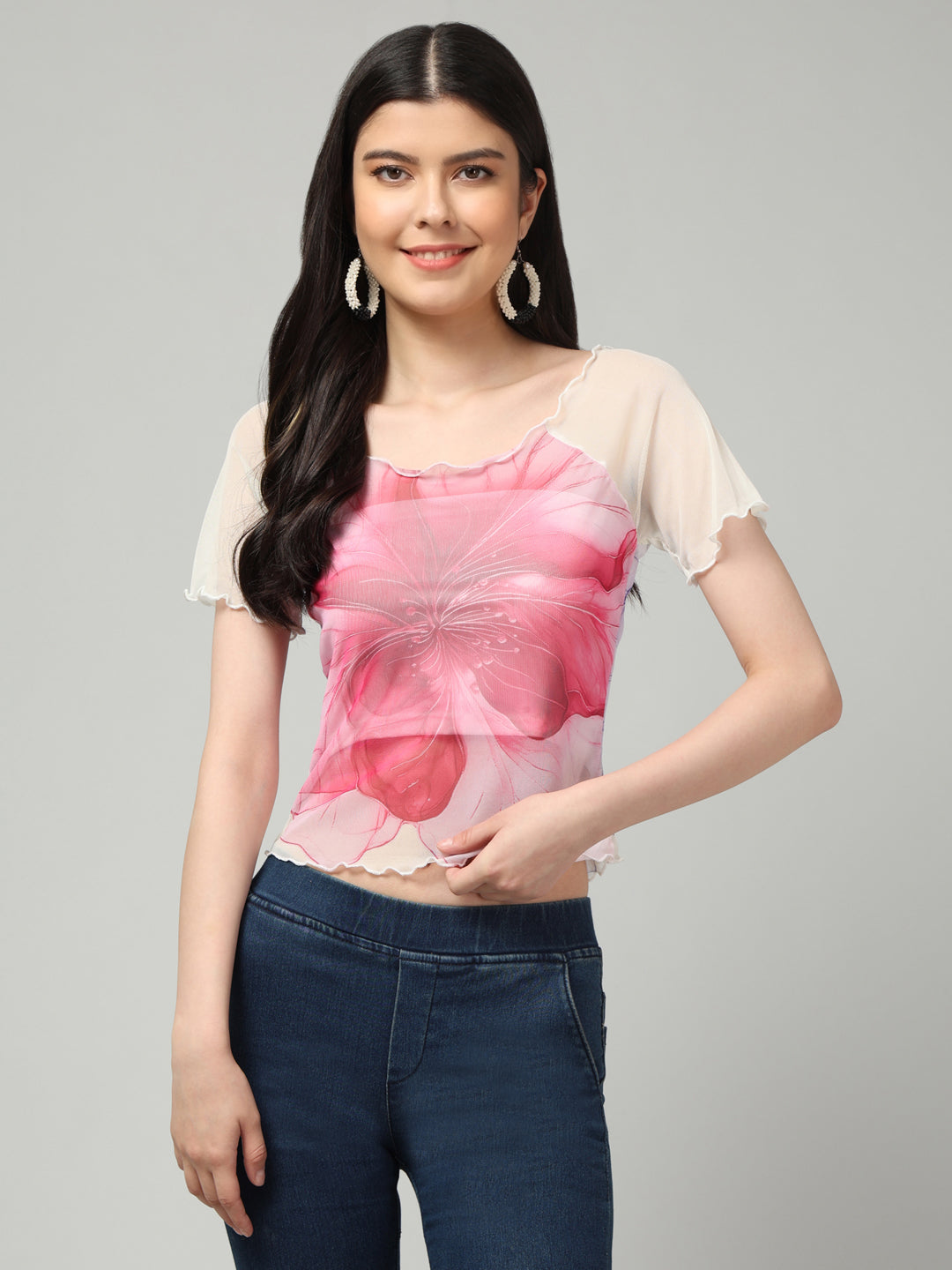 Clobug Stylish Printed Crop Top for Women – Trendy Summer Top