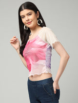 Clobug Stylish Printed Crop Top for Women – Trendy Summer Top