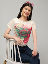 Clobug Stylish Printed Crop Top for Women – Trendy Summer Top