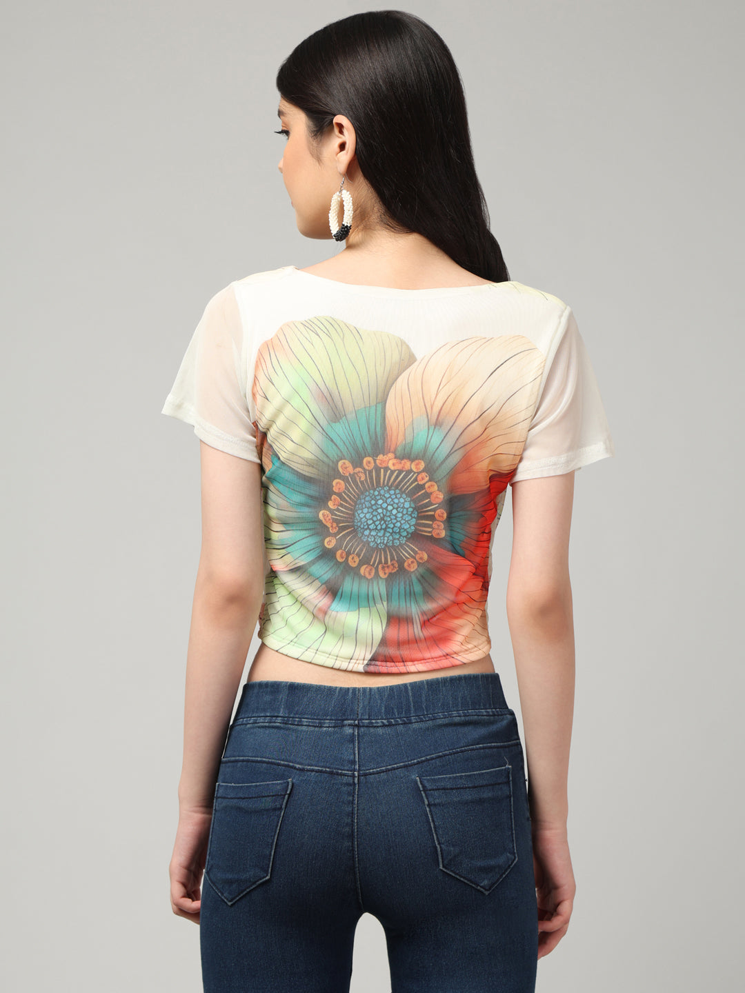 Clobug Stylish Printed Crop Top for Women – Trendy Summer Top