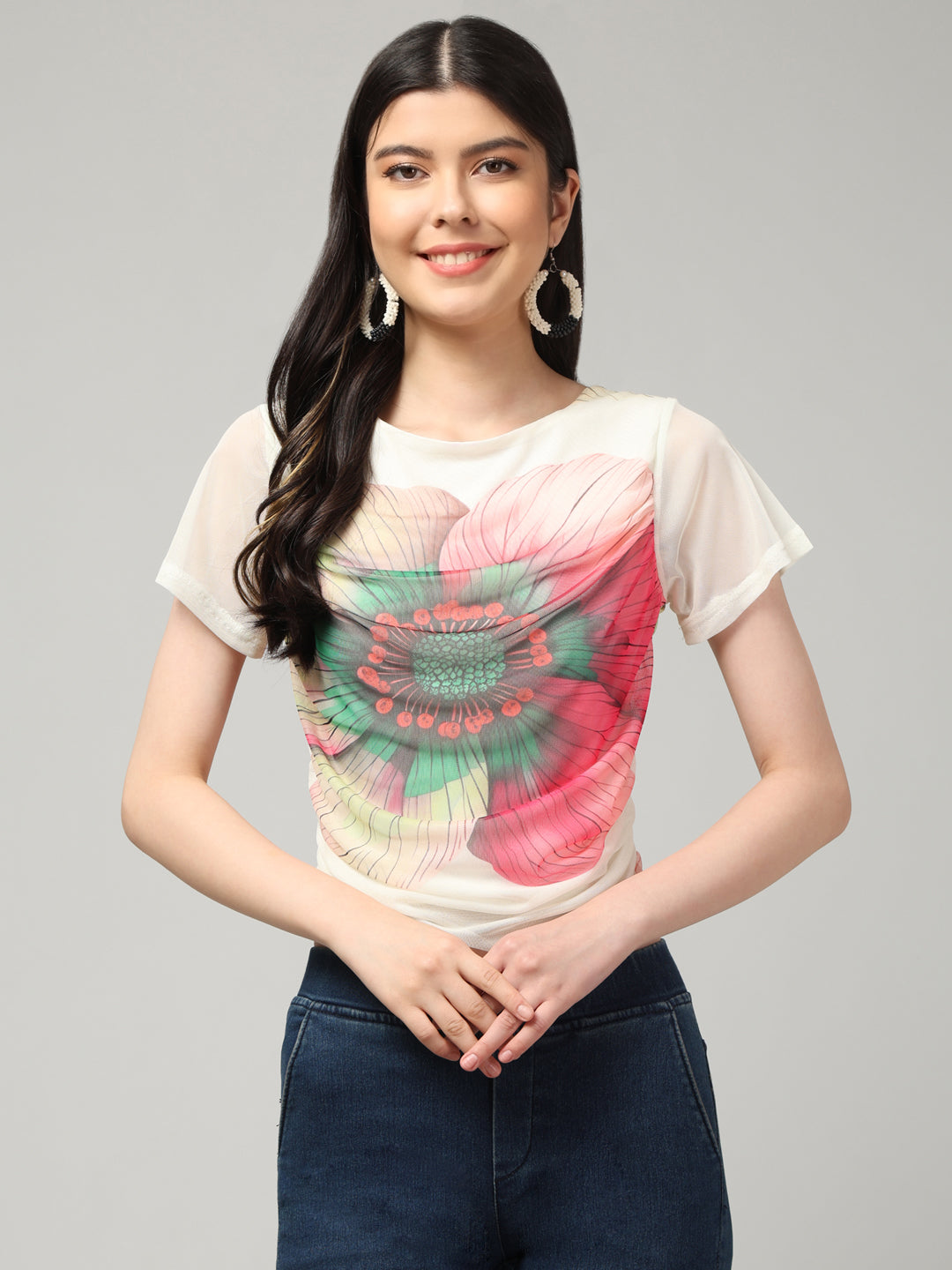 Clobug Stylish Printed Crop Top for Women – Trendy Summer Top