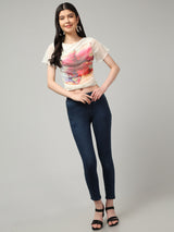 Clobug Stylish Printed Crop Top for Women – Trendy Summer Top