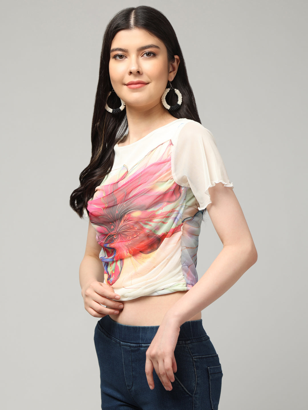 Clobug Stylish Printed Crop Top for Women – Trendy Summer Top