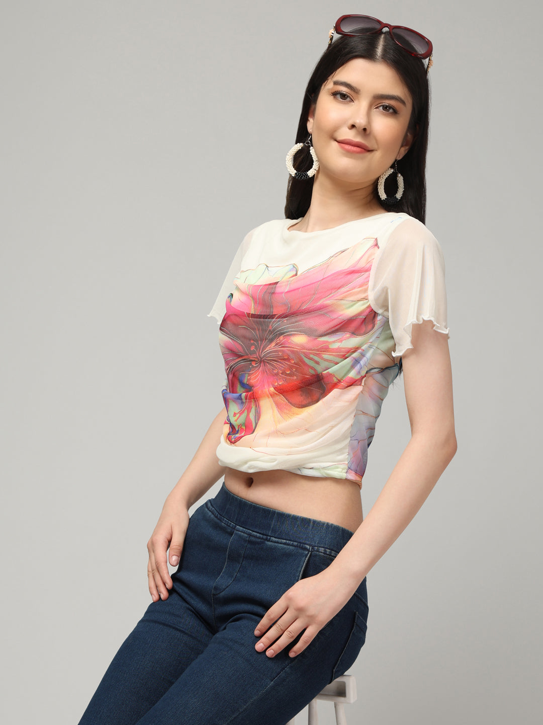 Clobug Stylish Printed Crop Top for Women – Trendy Summer Top