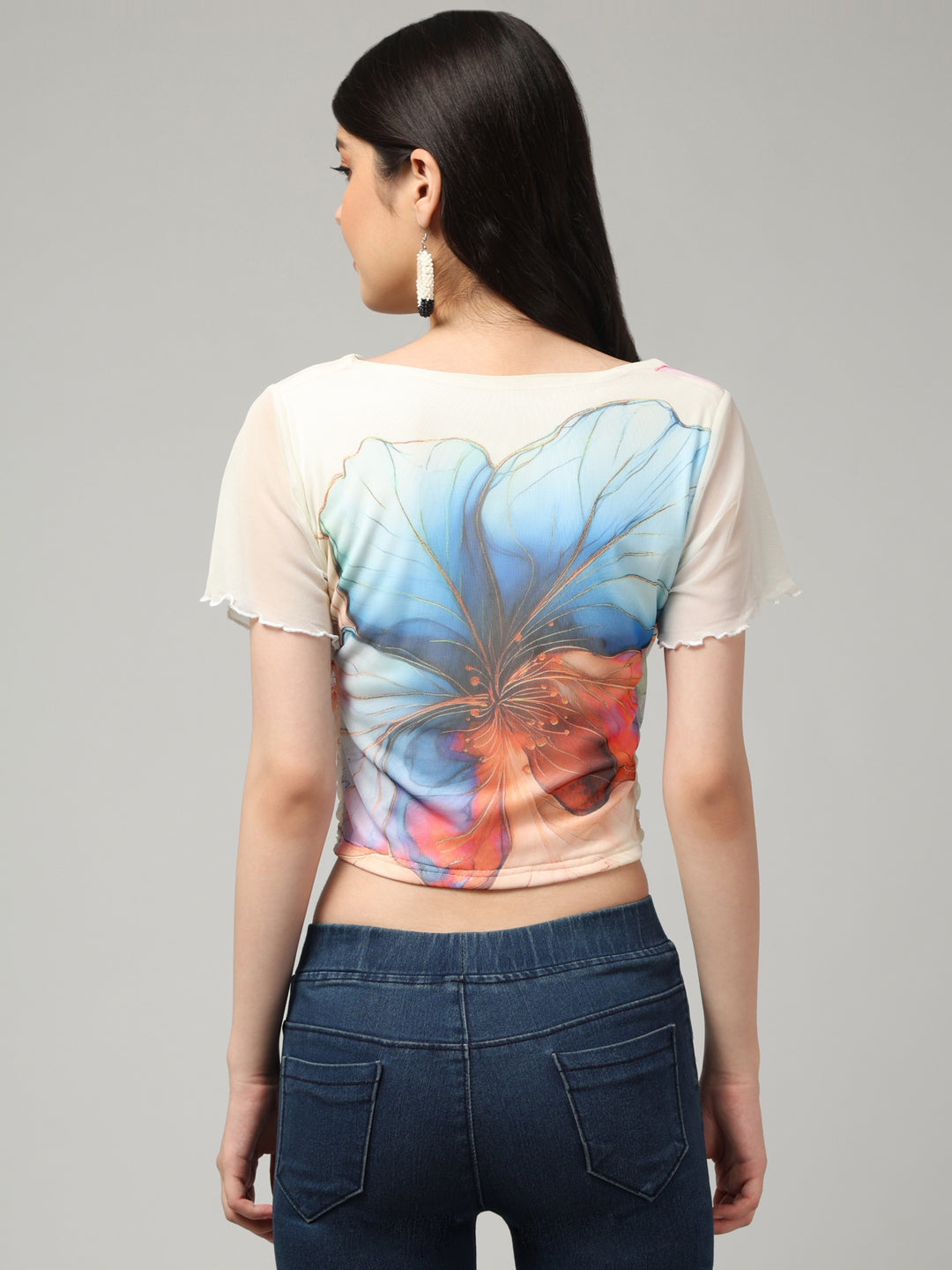 Clobug Stylish Printed Crop Top for Women – Trendy Summer Top