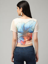 Clobug Stylish Printed Crop Top for Women – Trendy Summer Top