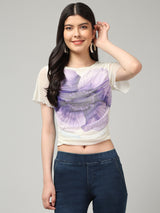 Clobug Stylish Printed Crop Top for Women – Trendy Summer Top