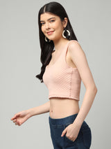 Clobug Stylish Solid Crop Top for Women – Trendy Summer Top