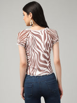 Clobug Stylish Printed Crop Top for Women – Trendy Summer Top