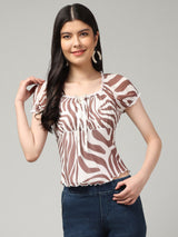 Clobug Stylish Printed Crop Top for Women – Trendy Summer Top