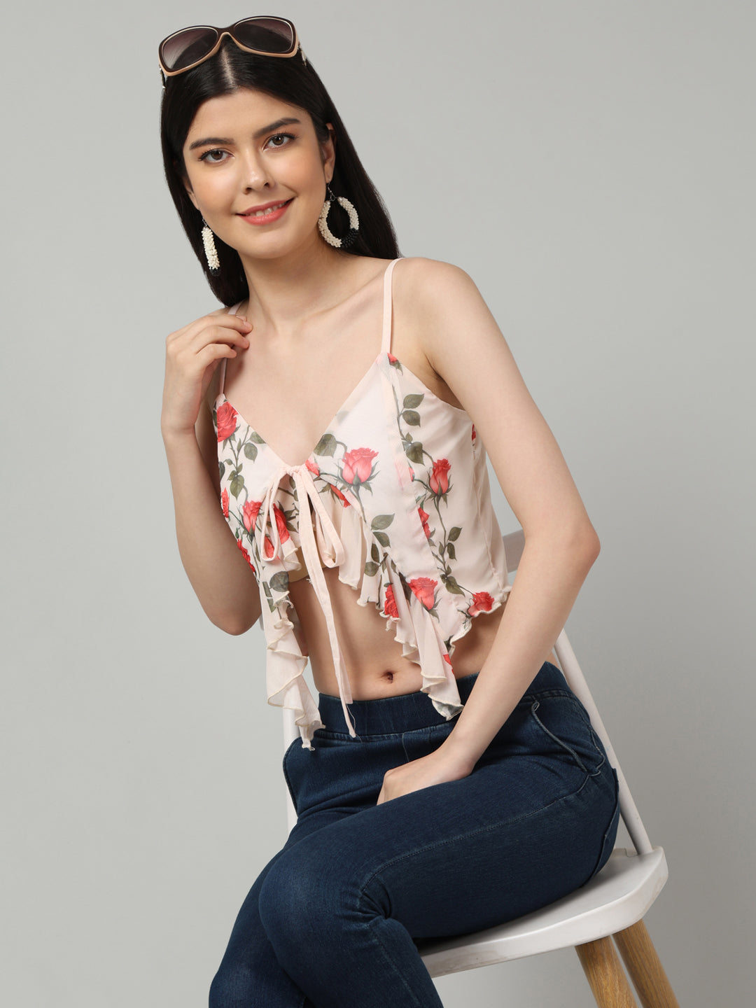 Clobug Stylish Printed Crop Top for Women – Trendy Summer Top