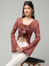 Clobug Stylish Printed Crop Top for Women – Trendy Summer Top