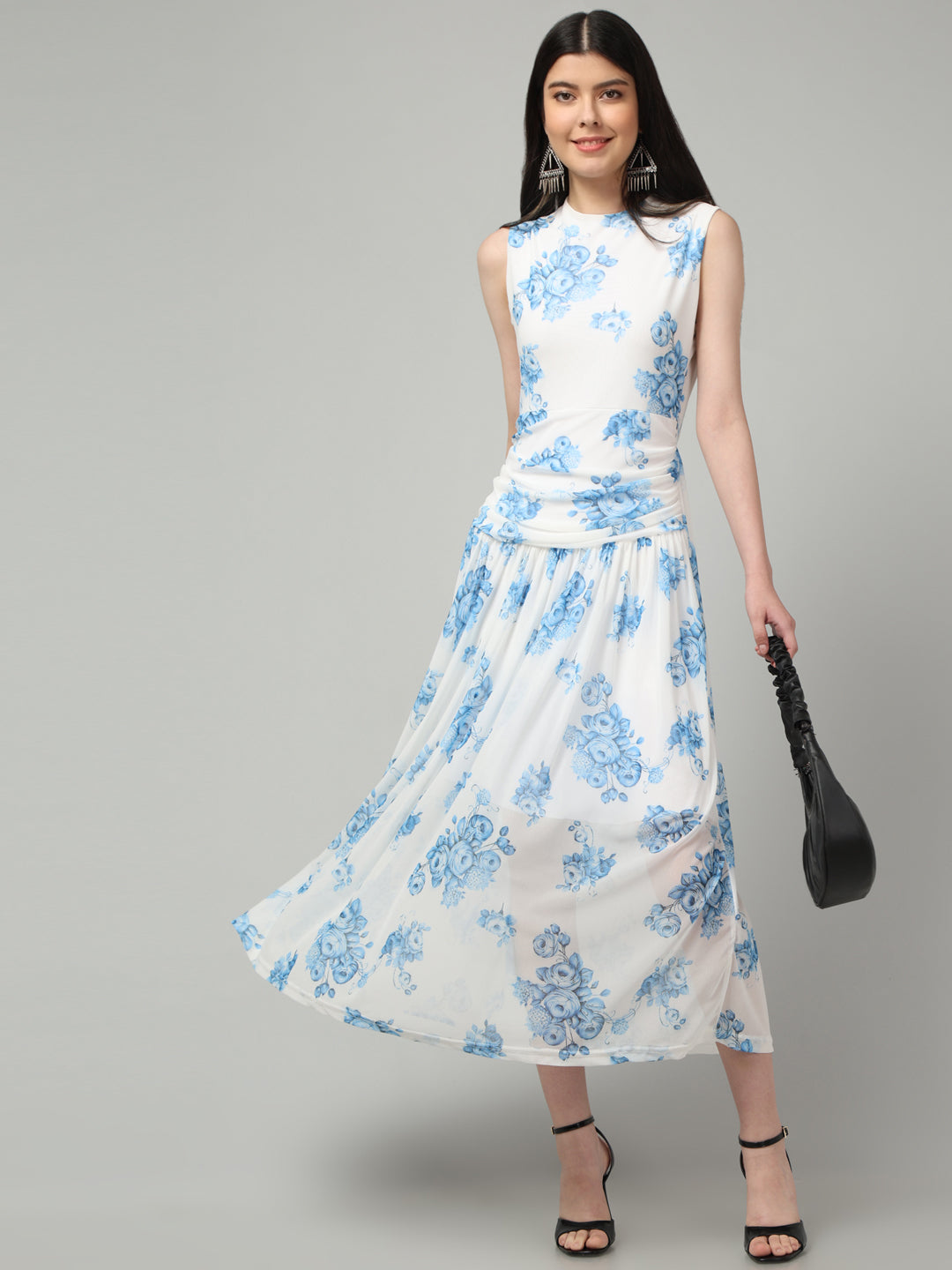 Clobug Women Stylish Printed Fit and Flare Dress– Trendy Summer Dress