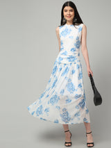 Clobug Women Stylish Printed Fit and Flare Dress– Trendy Summer Dress