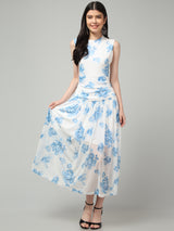 Clobug Women Stylish Printed Fit and Flare Dress– Trendy Summer Dress