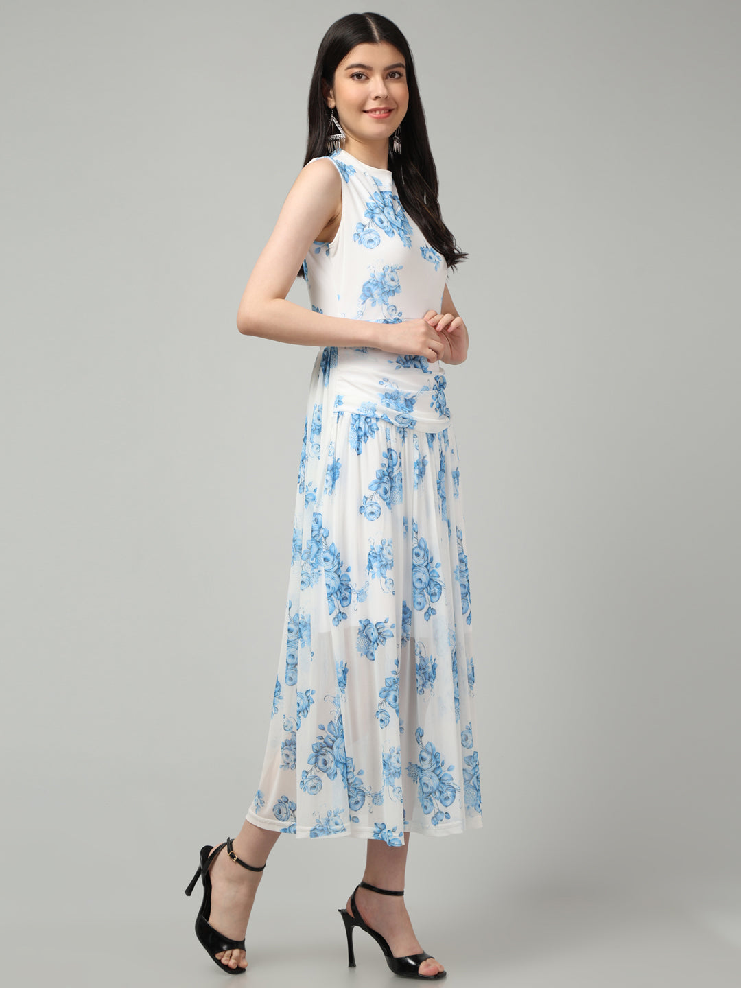 Clobug Women Stylish Printed Fit and Flare Dress– Trendy Summer Dress