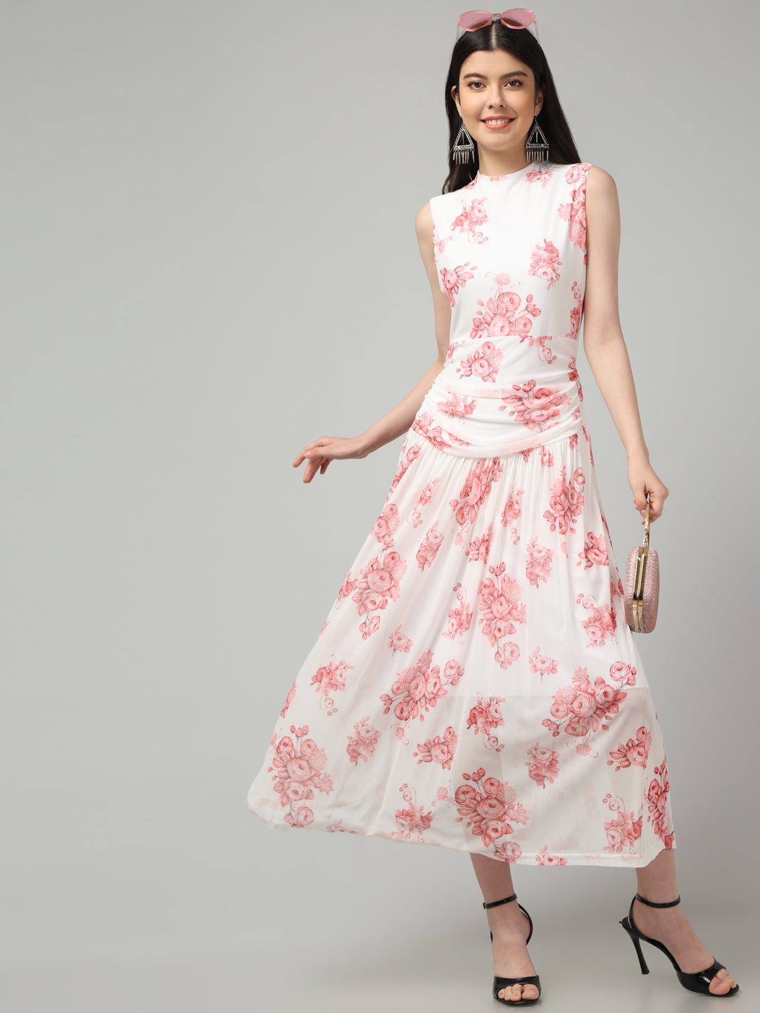 Clobug Women Stylish Printed Fit and Flare Dress– Trendy Summer Dress