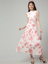 Clobug Women Stylish Printed Fit and Flare Dress– Trendy Summer Dress