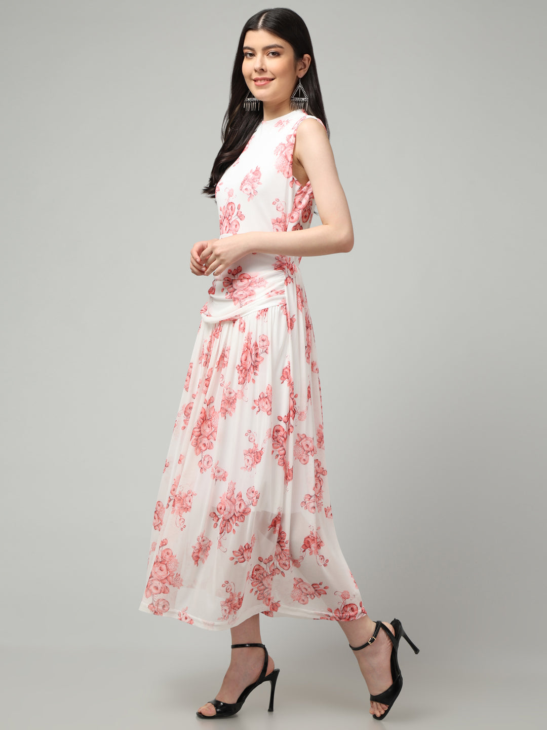 Clobug Women Stylish Printed Fit and Flare Dress– Trendy Summer Dress