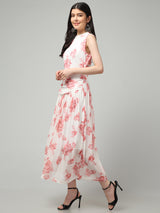 Clobug Women Stylish Printed Fit and Flare Dress– Trendy Summer Dress