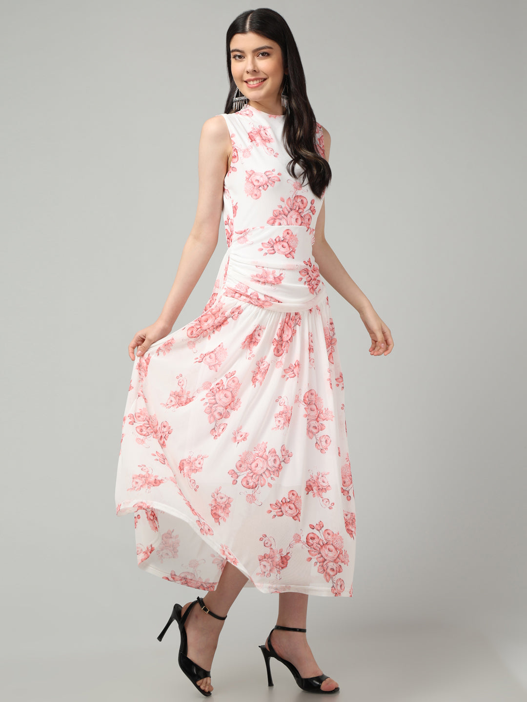 Clobug Women Stylish Printed Fit and Flare Dress– Trendy Summer Dress