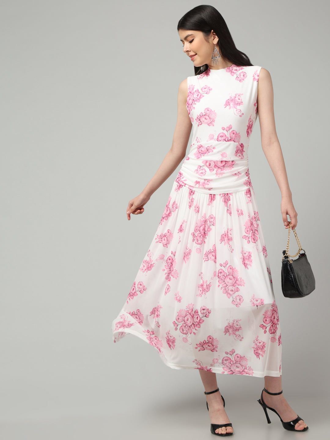 Clobug Women Stylish Printed Fit and Flare Dress– Trendy Summer Dress